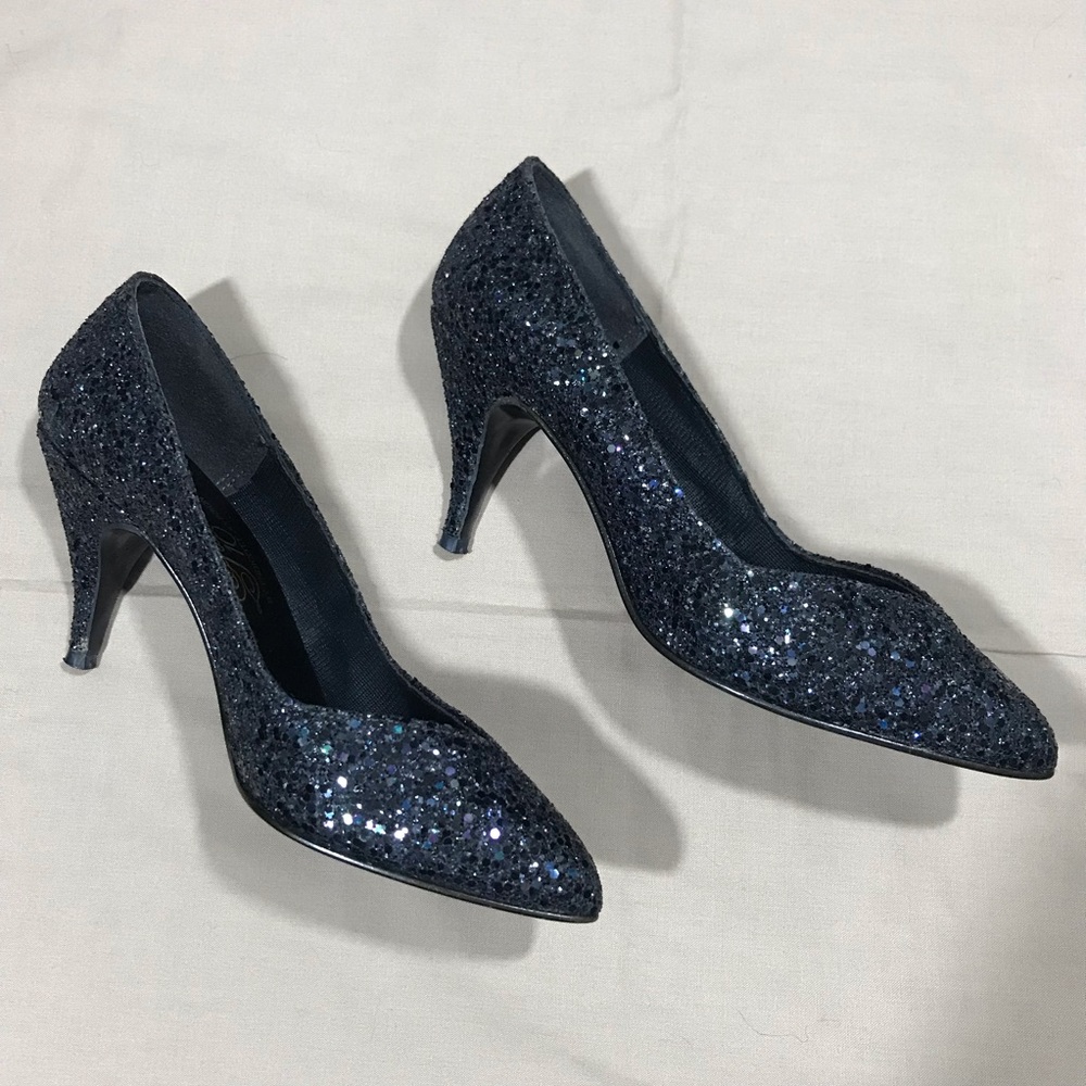 FASHION 10 Vintage Glitter Pointy Toe Pump